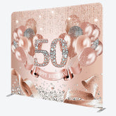 Lofaris Rose Gold Glitter Diamonds Birthday Square Backdrop
